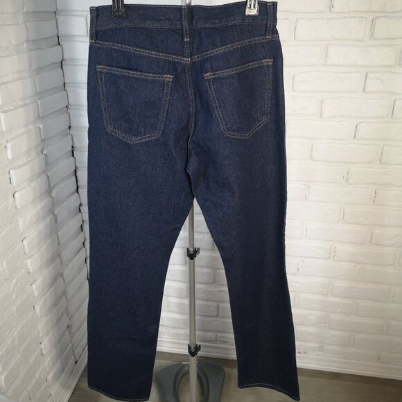NWT Old Navy Men's Size 31/32 Dark Wash Straight Leg Blue Jeans - Picture 2 of 14